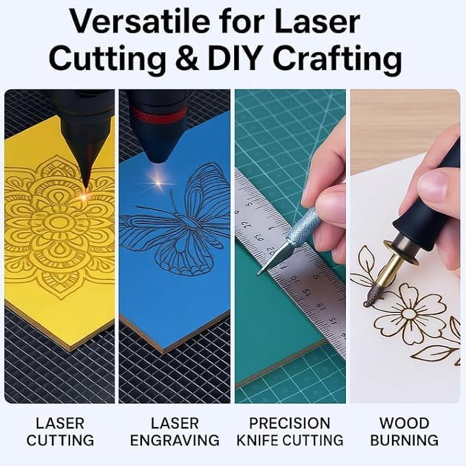 Creatorally 8 Pack Pre-Painted Colored Plywood Sheets,Basswood for Laser Cutting,12x12x1/8 Inch (3mm),Ideal for DIY Crafts, Engraving, Ornaments, Models Making (8 Colors Mixed) - Image 4